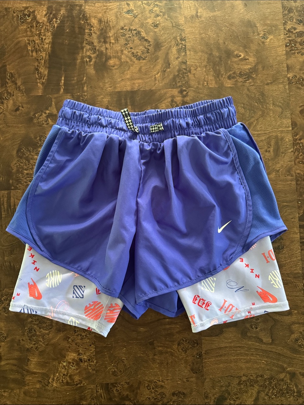 Nike Girls Shorts With Attached Bike Short Liner Size M